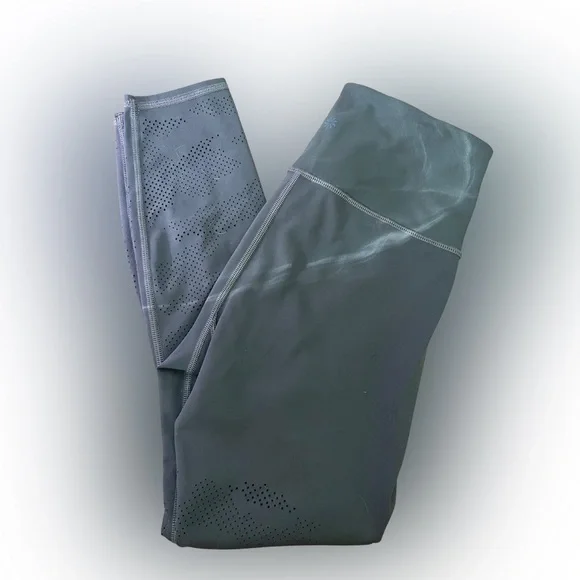 Athleta Persistence Laser Cut 7/8 Grey Leggings - Picture 1 of 7